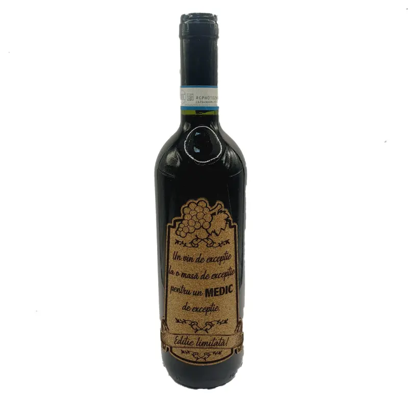 Un vin de exceptie la o masa de exceptie, eticheta pluta cu mesaj